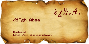 Ágh Absa névjegykártya